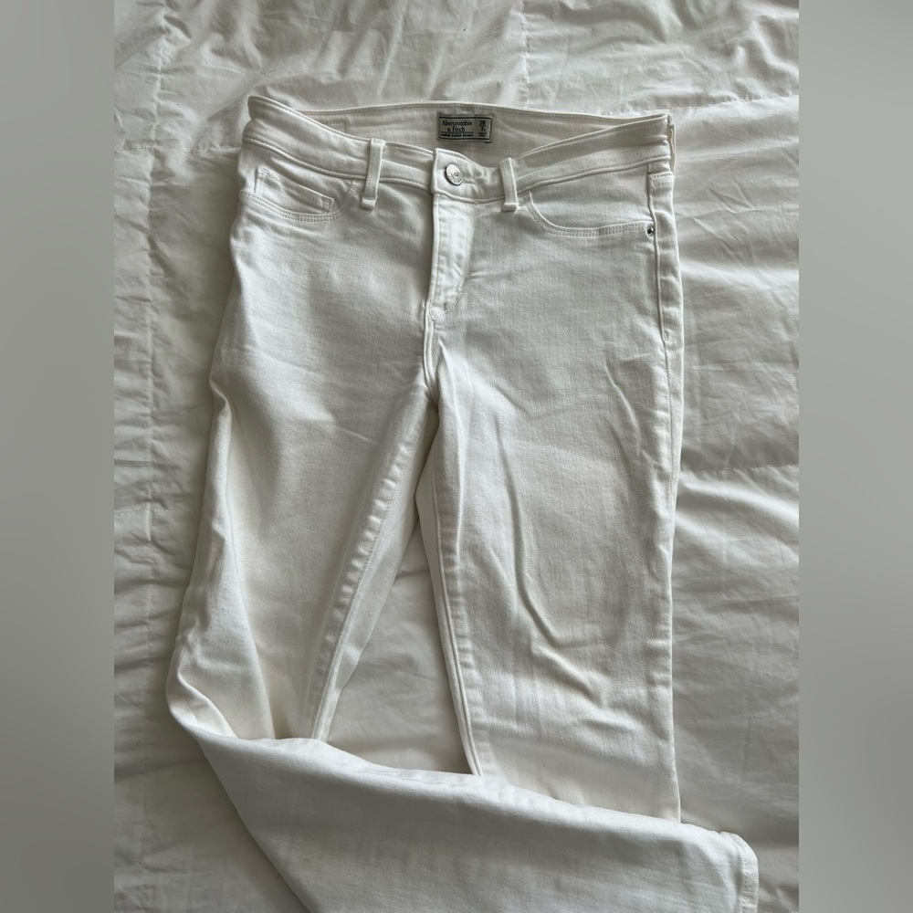 Abercrombie white Harper skinny jeans